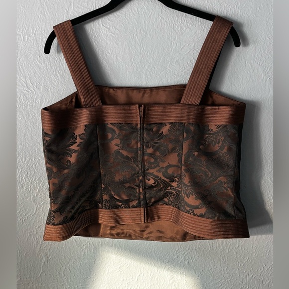 JS Collections | structured | tank | bronze | floral | shrug | jacket 12 - Picture 7 of 12